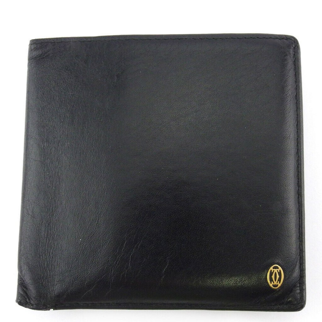 Authentic Used Cartier Two-Fold Wallet Pasha Leather